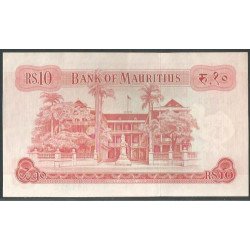 Mauricio, 10 Rupias ND1967 Firma 4 P31c