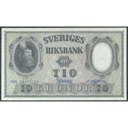 Suecia 10 Kronor 1953 P43a