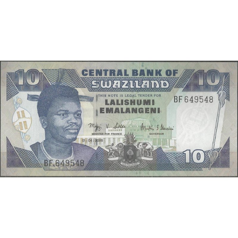 Swaziland, 10 Emalageni 1 Abr 2006 P29c