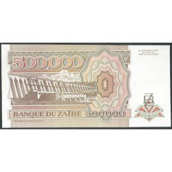 Zaire, 500.000 Zaires 15 Mar 1992 P43