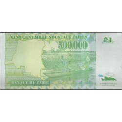 Zaire, 500.000 Nuevos Zaires 25 Oct 1996 P78
