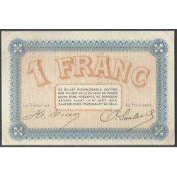Francia - Camara de Comercio de Besancon, 1 Franc 1 Ago 1920