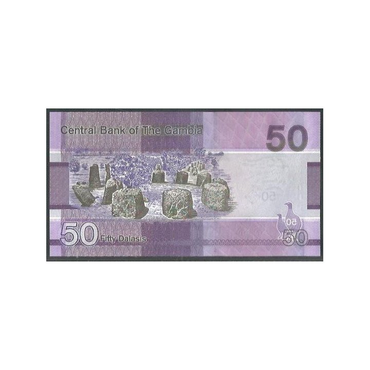 Gambia 50 Dalasis ND2023 P40c reverso