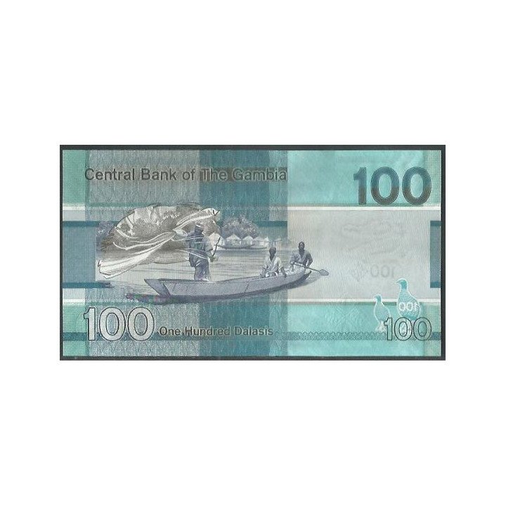 Gambia 100 Dalasis ND2023 P41c reverso