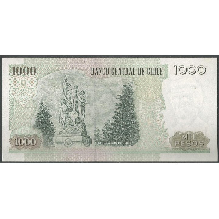 Chile 1.000 Pesos 2009 P154g reverso