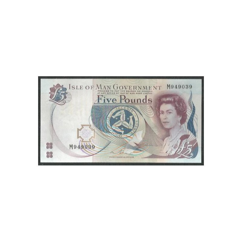 Isla de Man, 5 Pounds ND2015 Firma M. Couch P48