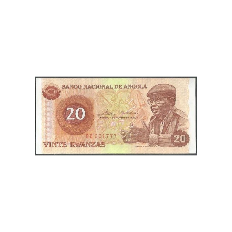 Angola 20 Kwanzas, 11 Nov 1976 P109a