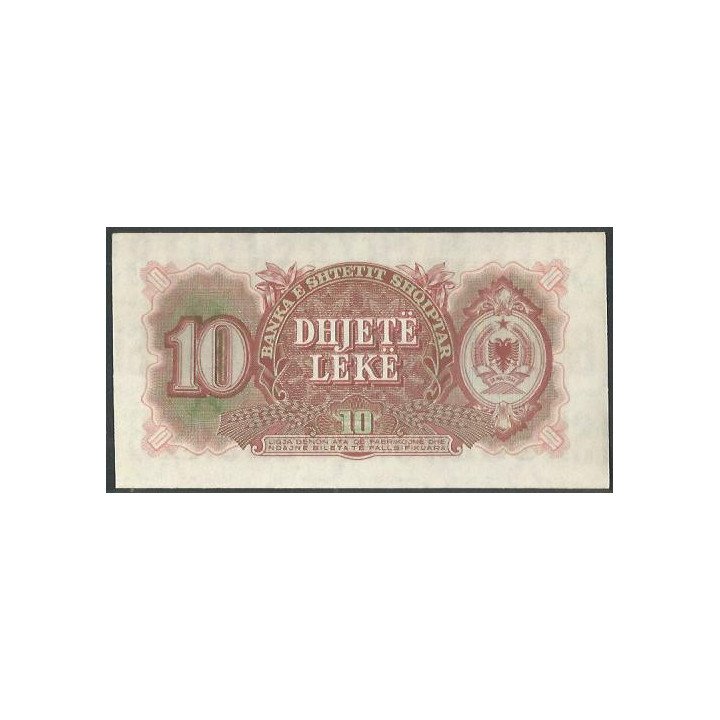 Albania 10 Leke 1957 P28a reverso