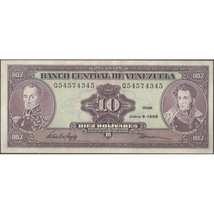 Venezuela 10 Bolivares 5 Jun 1995 Q8 Dig P61d