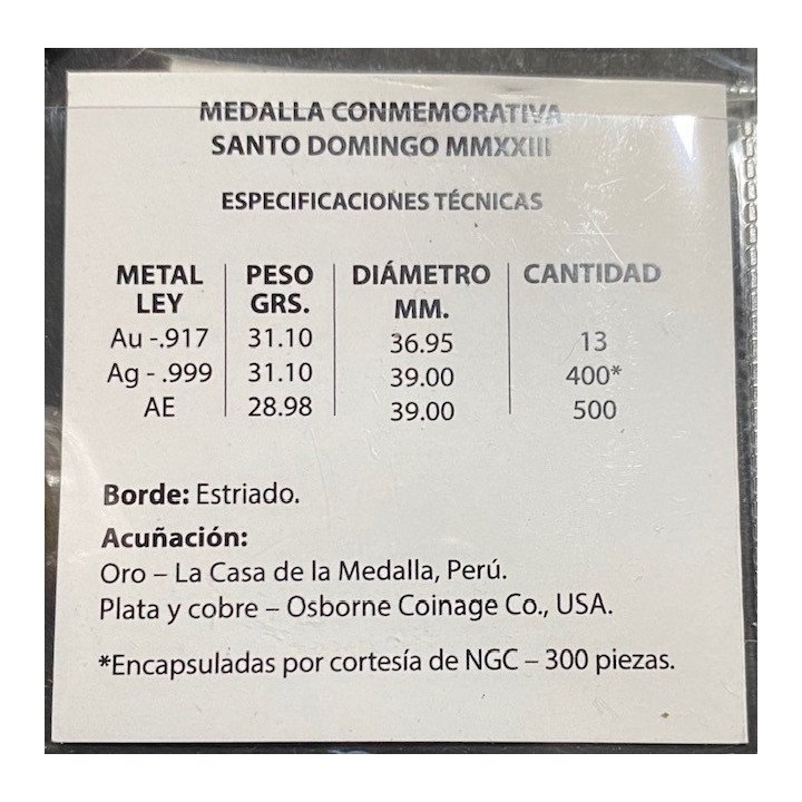 Santo Domingo 2023 4° Convencion int. de Historiadores Numismaticos reverso