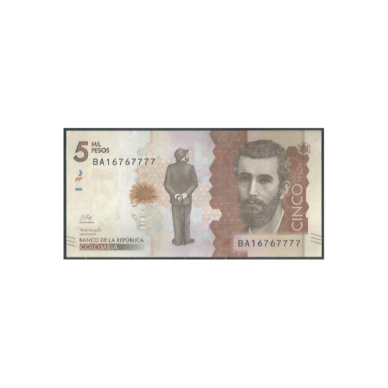Billete de 5.000 Pesos 26 Jul 2022 Serie BA BGWNF5-