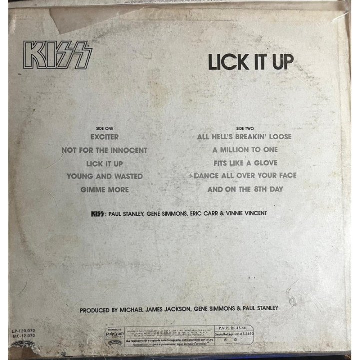 Kiss Lick it up - Venezuela reverso