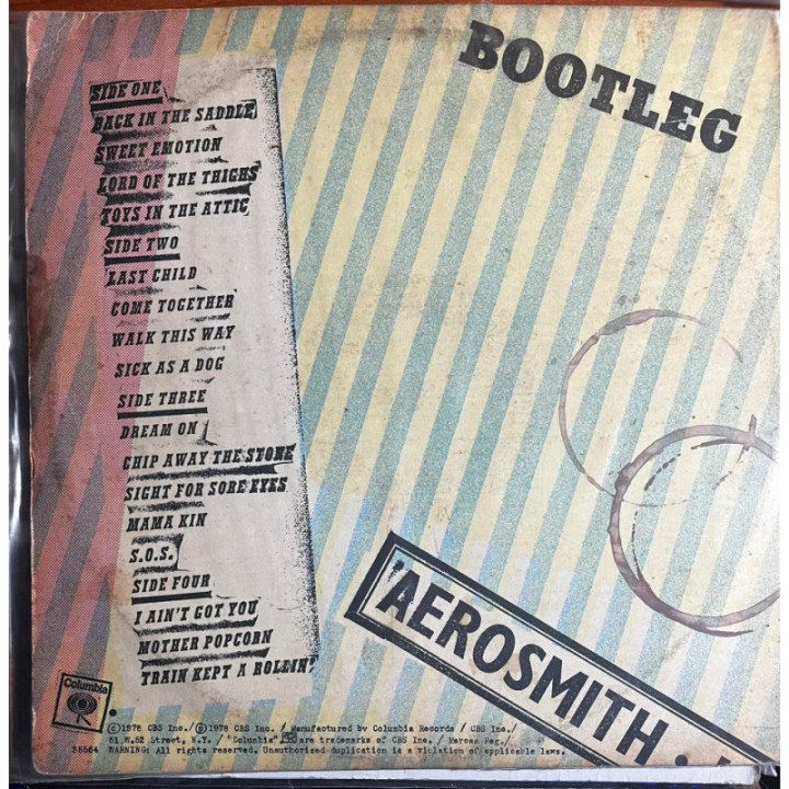 Aerosmith - Live Bootleg Bootleg - USA ( 2 Vinilos ) reverso