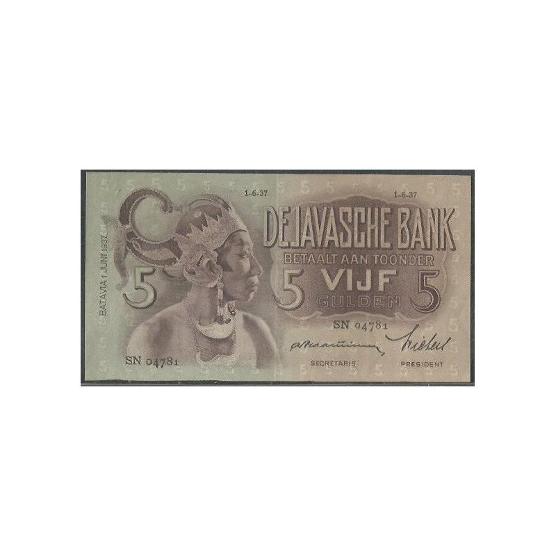 Indias Holandesas, 5 Gulden 1 Jun 1937 P78b