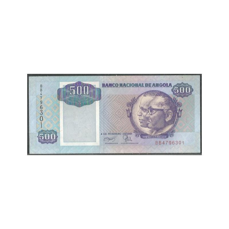 Angola 500 Kwanzas, 4 Feb 1991 Firma 17 P128b