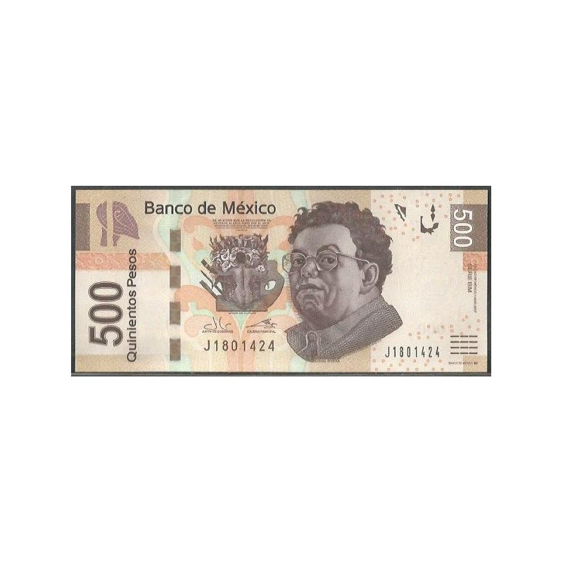 Mexico, 500 Pesos 1 Ago 2017 Serie BM P126LM