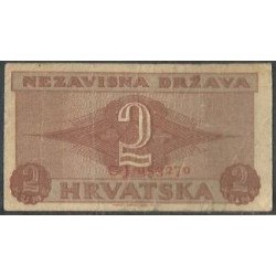 Croacia, 2 Kuna 25 Sep 1942 P8b