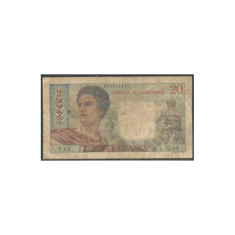 Tahiti, 20 Francs ND1954-8 P21b