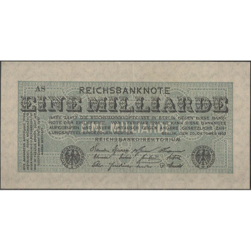 Alemania, 1 Millardo Mark 20 Oct 1923 P122