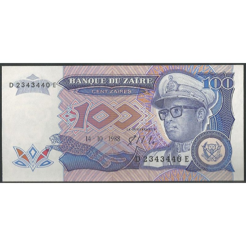 Zaire, 100 Zaires 14 Oct 1988 P33