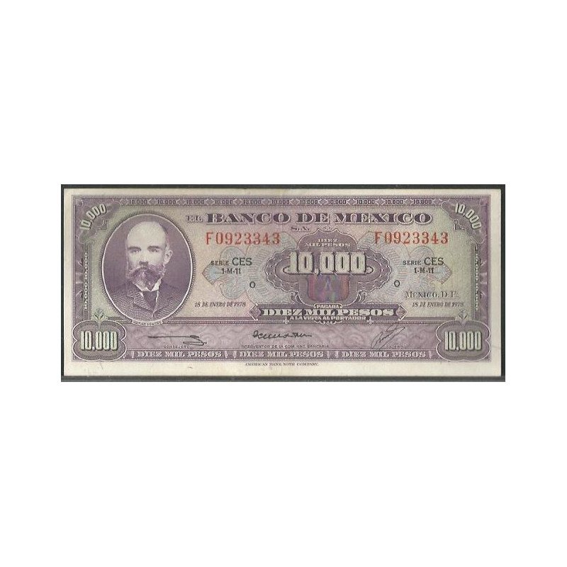Mexico, 10.000 Pesos 18 Ene 1978 Serie CES P72