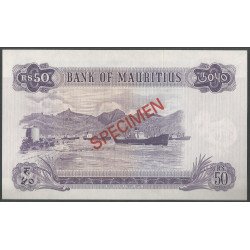 Mauricio, 50 Rupias ND1967 P33cS1 Specimen