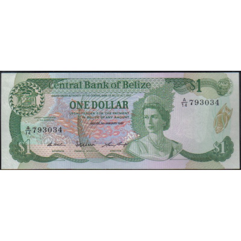 Belize, 1 Dollars 1 Ene 1987 P46c