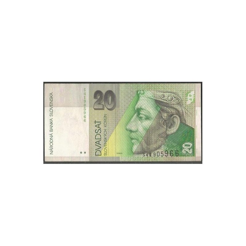 Slovaquia, 20 Korun 6 Sep 2004 P20f