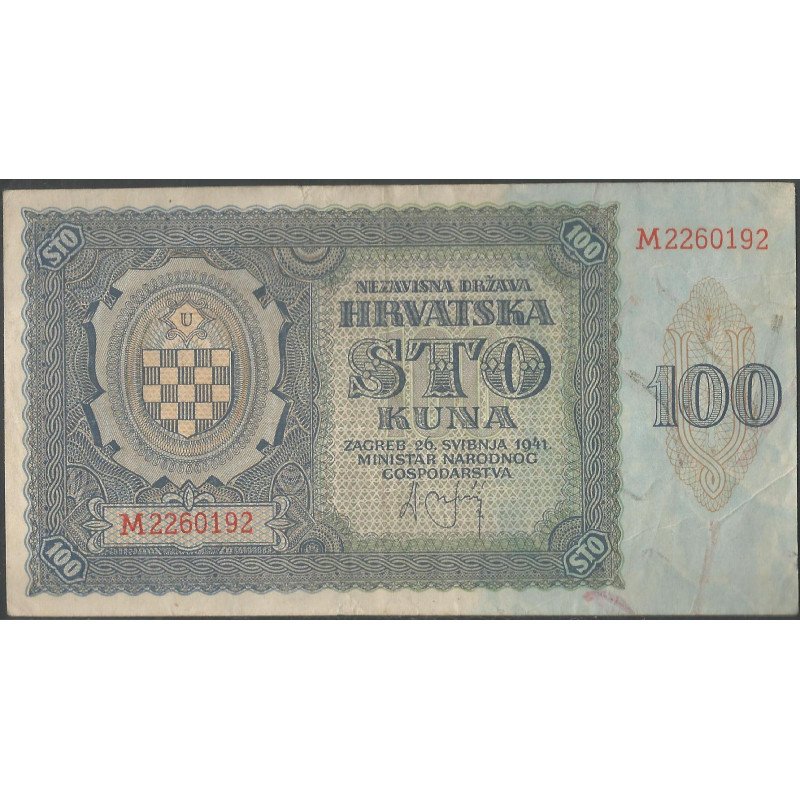 Croacia, 100 Kuna 26 May 1941 P2