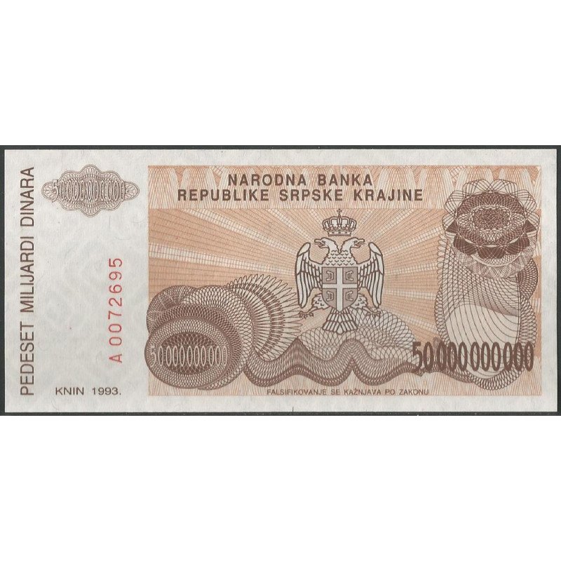 Croacia, 50.000.000.000 Dinara 1993 PR29a