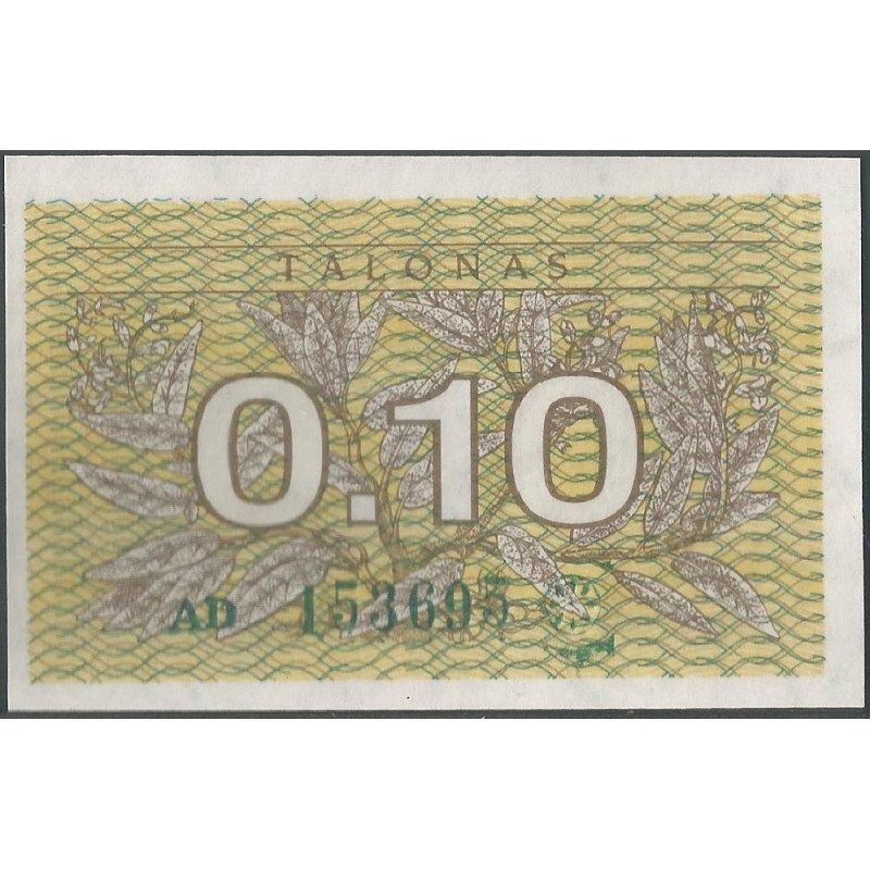 Lituania, 0,1 Talona 1991 P29a