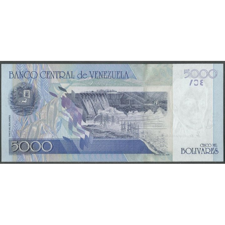 Venezuela 5.000 Bolivares 25 May 2004 E 8 Dig P84c reverso