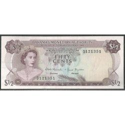 Bahamas, 1/2 Dollar L1968 P26a