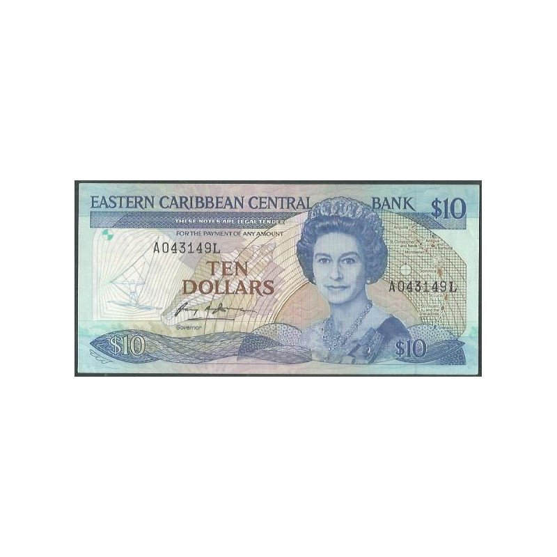 Santa Lucia, 10 Dollars ND1985-93 P23l1