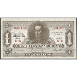 Bolivia, 1 Boliviano 1952...