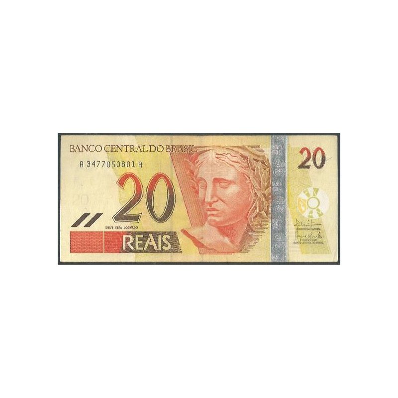 Brasil, 20 Reales ND2002- Firma 40 A P250b