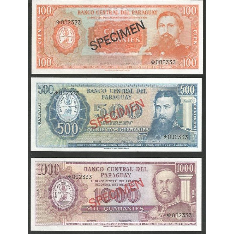 Paraguay, Set Specimenes 1999 PCS1