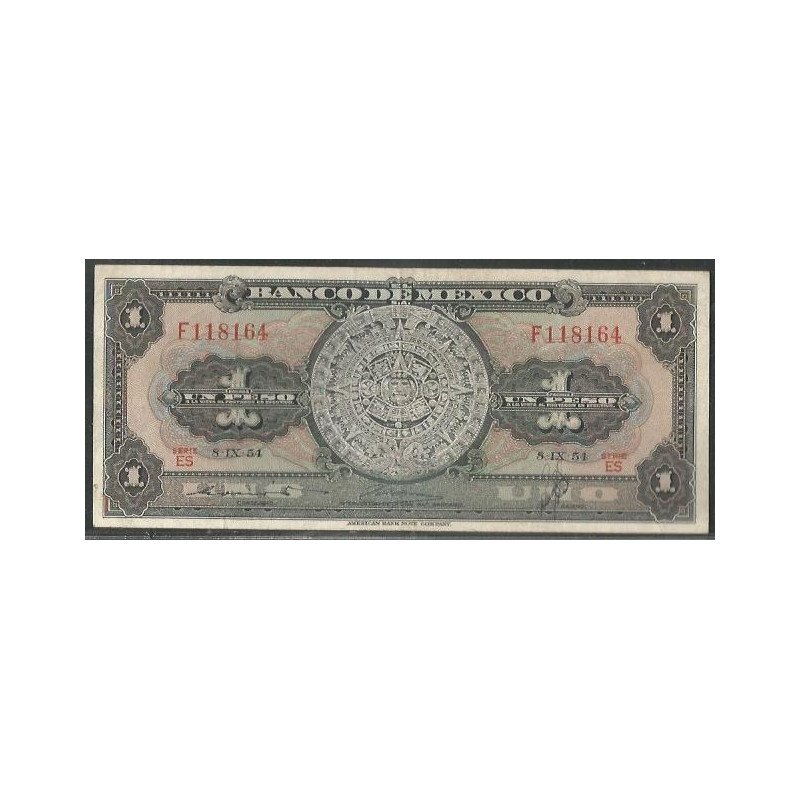 Mexico, 1 Peso 8 Sep 1954 Serie ES P56b