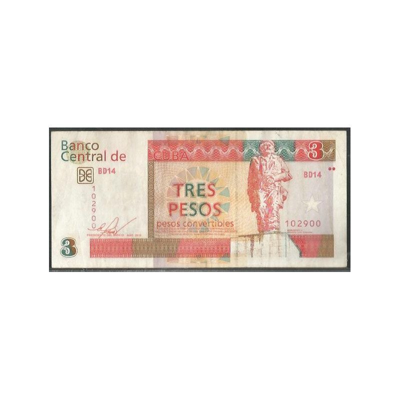 Cuba, 3 Pesos Convertibles 2016 PFX47c