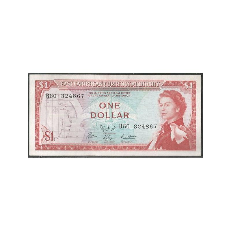 Estados del Caribe Oriental, 1 Dollar ND1965 Firma 9 P13f