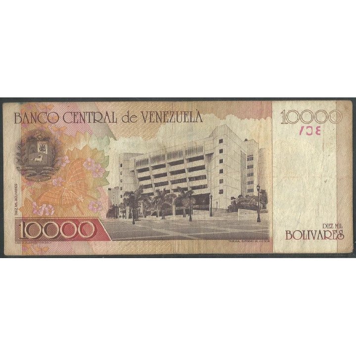 Venezuela 10.000 Bolivares 25 May 2000 A 8 Dig P85a reverso
