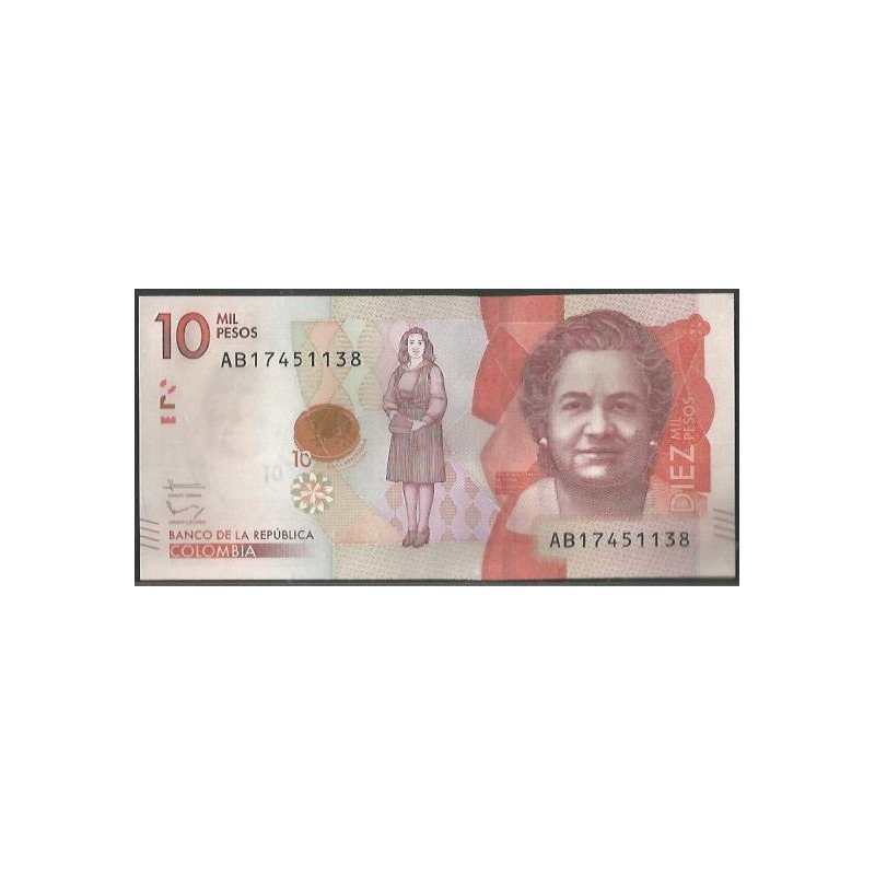 Billete de 10.000 Pesos 19 Ago 2015 AB BGWNF10-2