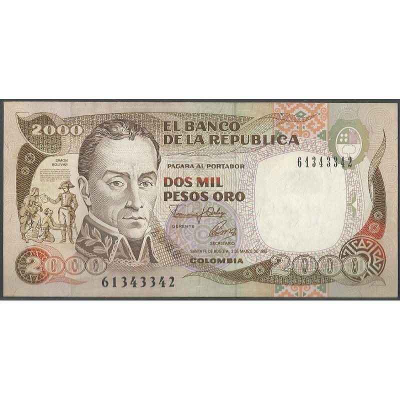Billete de 2.000 Pesos 2 Mar 1992 BGW450