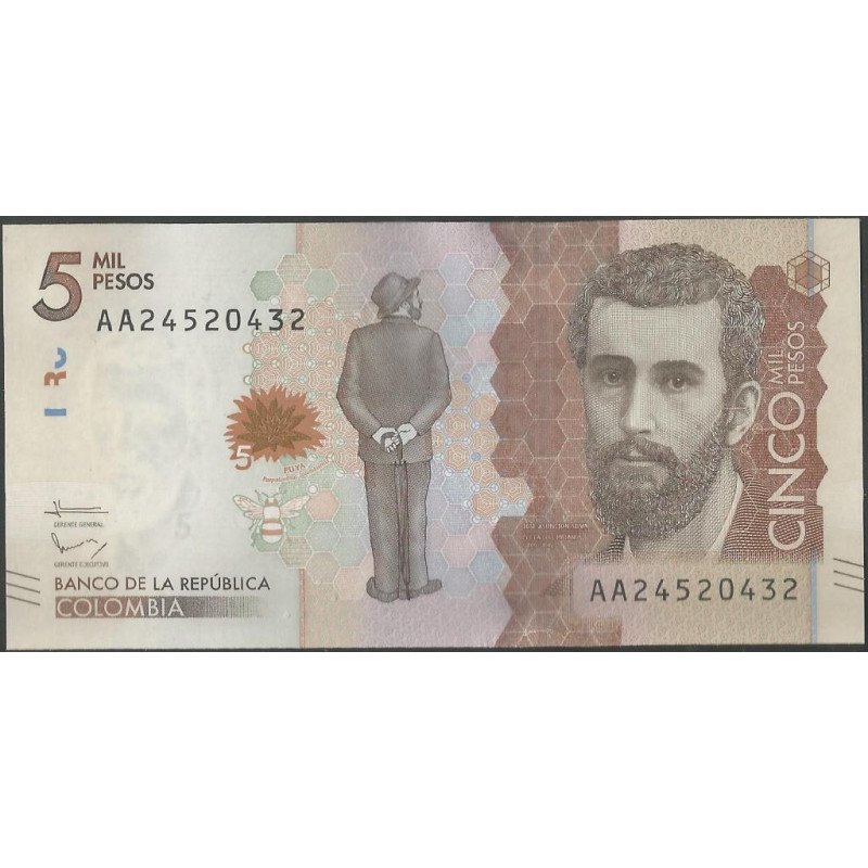 Billete de 5.000 Pesos 19 Ago 2015 Serie AA BGWNF5-1