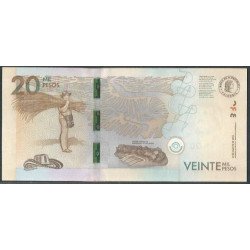 Billete de 20.000 Pesos 19 Ago 2015 Serie AA BGWNF20-1