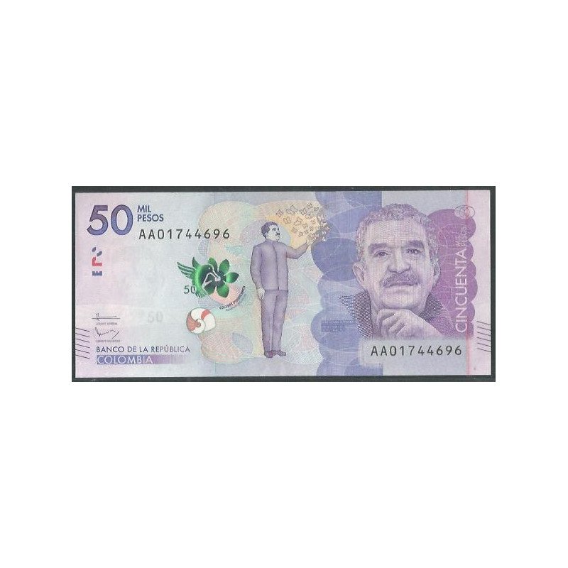 Billete de 50.000 Pesos 19 Ago 2015 AA BGWNF50-1
