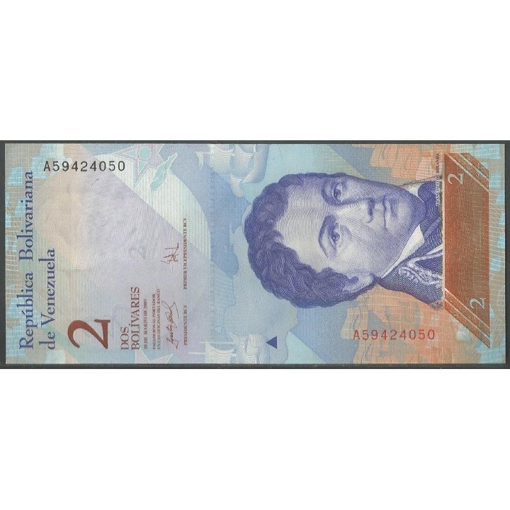 Venezuela 2 Bolivares 20 Mar 20079 A 8 Dig P88a