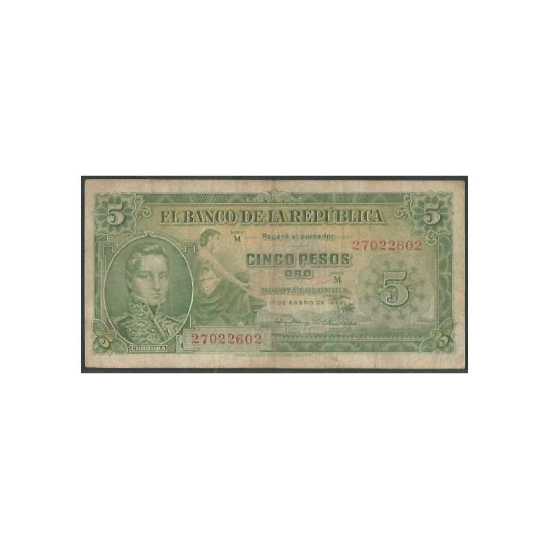 Billete de 5 Pesos 1 Ene 1953 M27022602 BGW124