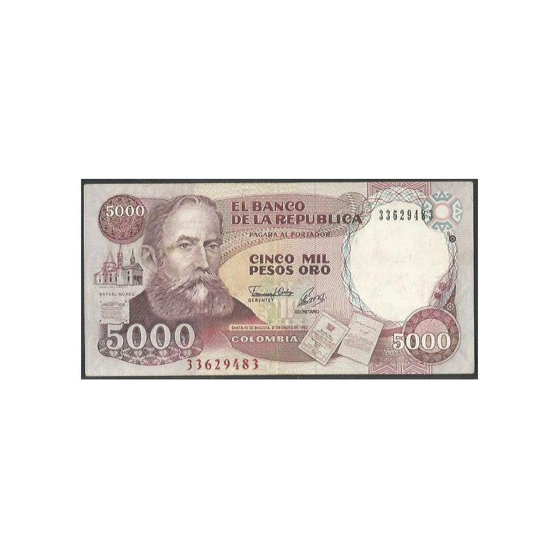Billete de 5.000 Pesos 31 Ene 1992 BGW506