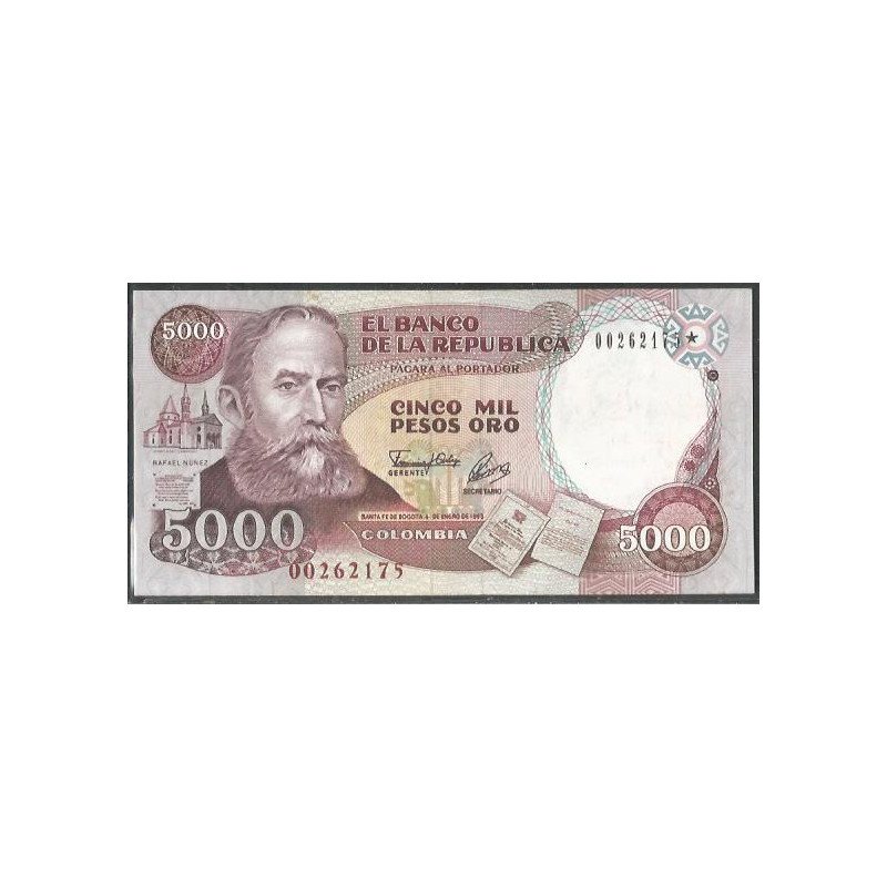 Colombia 5.000 Pesos 4 Ene 1993 Reposicion BGW509